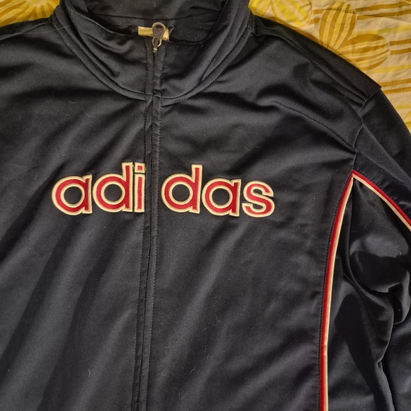 Adidas Dark Blue Track Jacket with Red Detailing - Picture 3 of 8